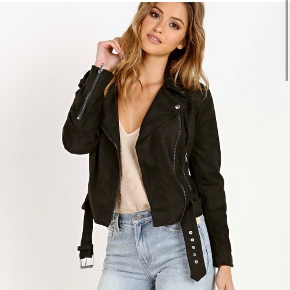 Blank NYC suede motorcycle jacket